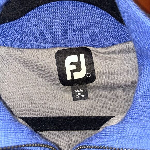 Footjoy FJ Sweater Large Blue Wool 1/4 Zip Polyester Lining Capital City Club - Picture 3 of 6
